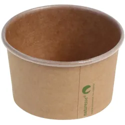 VEPATIM 50x Eisbecher Pappbecher Kraft mit Biobeschichtung 150 ml O 85mm braun