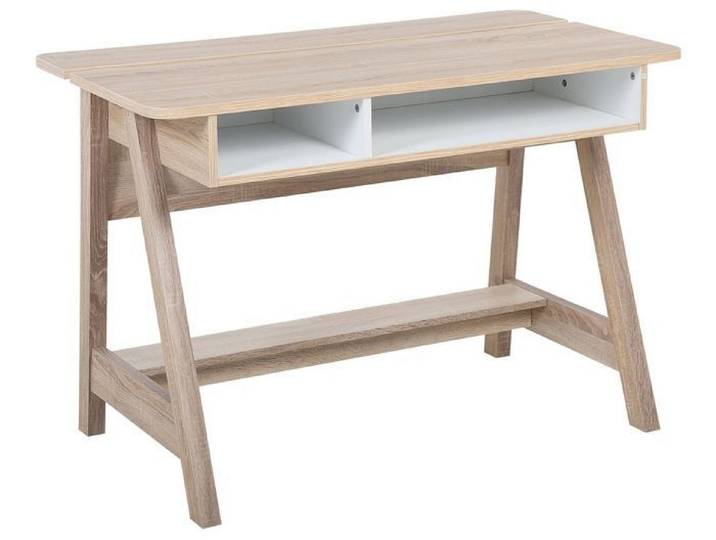 Bureau en bois clair/Blanc 110 x 60 cm JACKSON