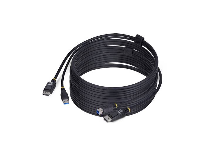 StarTech.com Câble KVM DisplayPort de 3m et USB 5Gbps, 4K 60Hz, Câble Combo DP 1.2 et USB pour Commutateurs/Switchs KVM, 3,1 m, USB, USB, HDMI, Noir,