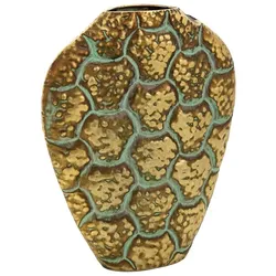 VASE aus Metall, golden, 29x10x35cm