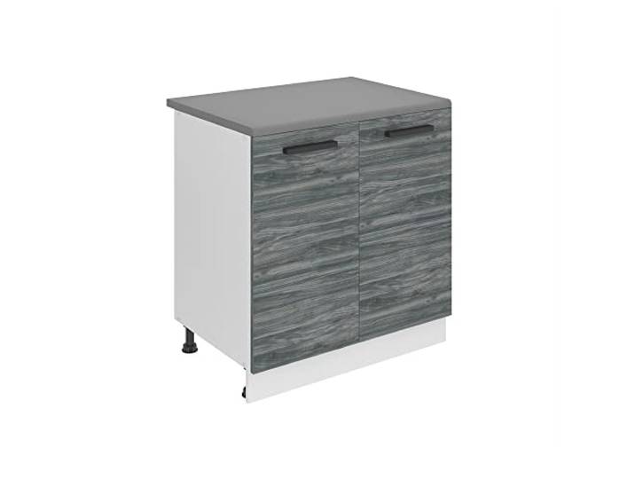 Belini Unterschrank SD 80 cm, mit Arbeitsplatte, Glamour Wood Küche, Küchenunterschrank Breite, Küchenschrank mit 2 Türen