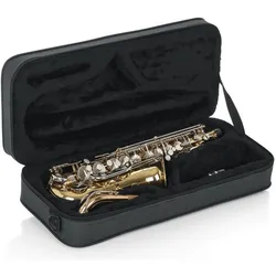 Gator GL-ALTOSAX-MPC Lightweight Alto Sax Case (Altsaxophon), Instrumententasche + Koffer, Schwarz, Grau