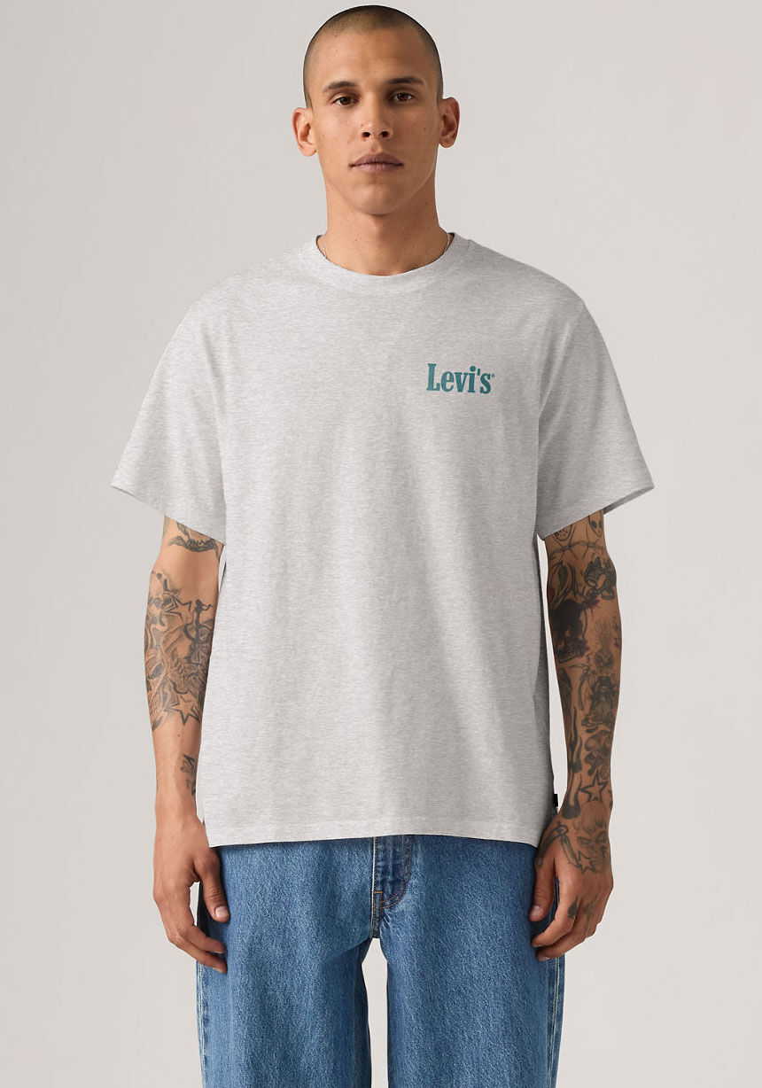 Levi's Levis "SS RELAXED FIT TEE" mit grossem Frontprint leis poolside srt light erdgrau L