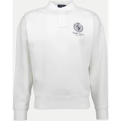Sweatshirt mit Polokragen Weiß M