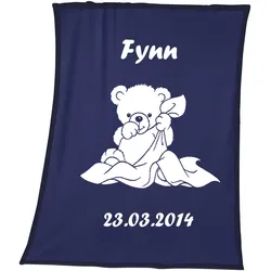 Herding Babydecke Unicade mit Namen 75x100 cm, blau