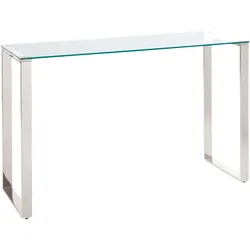 KONSOLENTISCH mit Glasplatte Silber Tilon