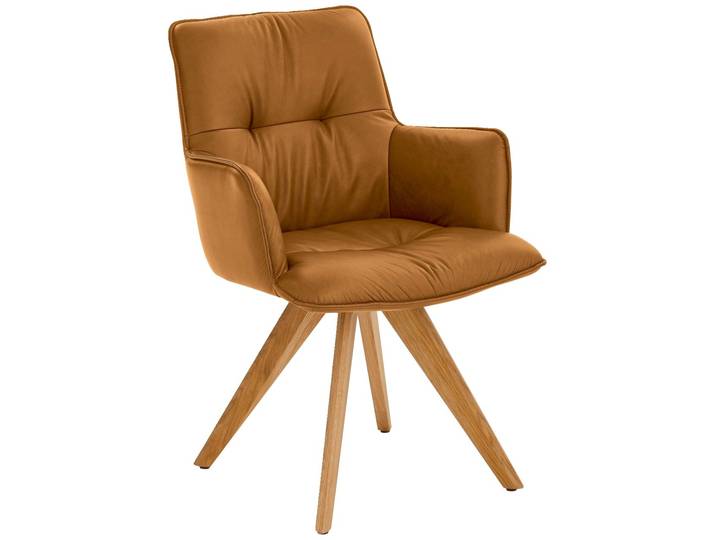Dieter Knoll Design-Schalensessel PREMIO, curcuma, Leder