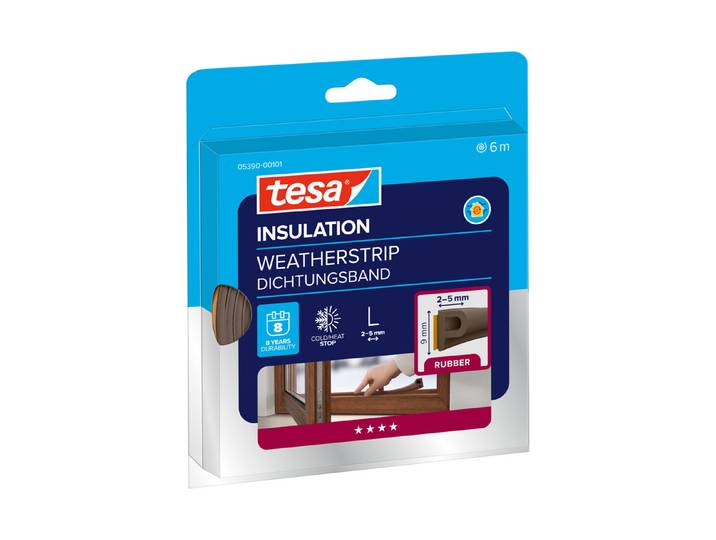 Tesa Tesamoll Gummidichtung P-Profil Braun 6 m