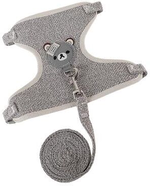 Fusion Finds Breathable Pet Harness With Leash Adjustable Cat & Dog Vest For Small Pets grey m