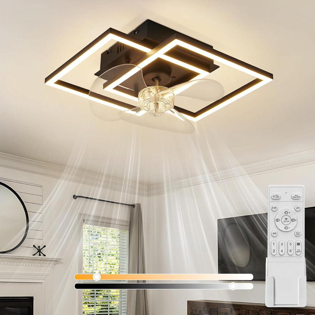 Metro 37cm Ceiling Fan with LED Lights Matte Black 37cm