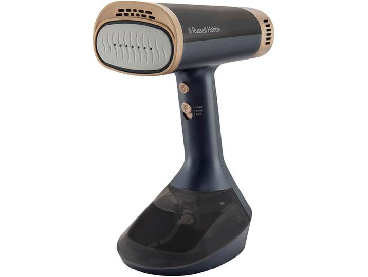 RUSSELL HOBBS Dampfbürste 28550-56 VacuSteam , blau, B:12,4cm H:27,6cm T:21,9cm, Bügeleisen, 30 g Dampfausstoß, mit Keramik-Bügelsohle, 3 Einstellungen, Dampfbürste