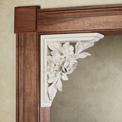 Touch of Class Roses Corbel Bracket Pair Antique White, Pair, Antique White