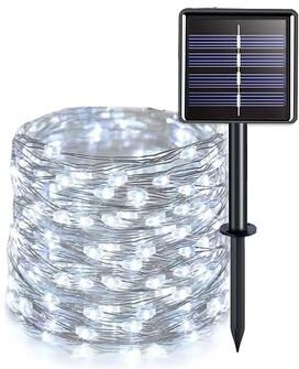 Uplifted Finds Solar Outdoor Copper Wire Fairy Lights white 22 M 200 Led