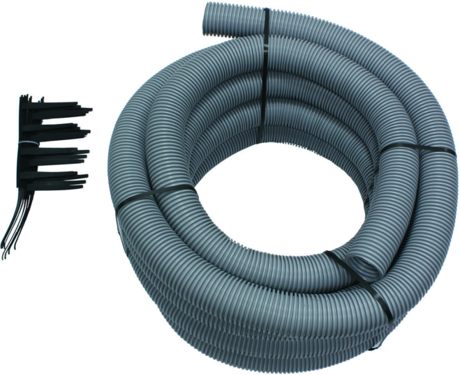 Vaillant Abgasleitung Ø 80 PP 303514 Set 5, 15 m flexibles Rohr, 7 Abstandhalter