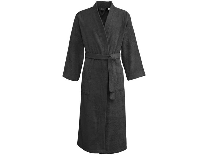 Peignoir mixte kimono en coton anthracite l