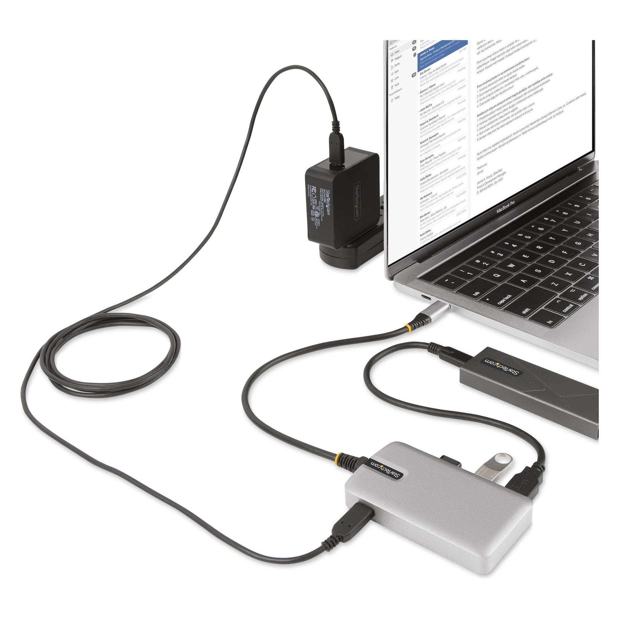 StarTech com 4-Port USB-C Hub mit DP Alt Mode Videoausgang 4K 60Hz - USB-C auf 3x USB-A & USB-C, 100 (USB-C, 4 Ports) (HB31C3A1CDPPD3)