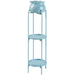 Helloshop26 - Zeitloser Pflanzenständer 95 x 27 x 27 cm hellblau