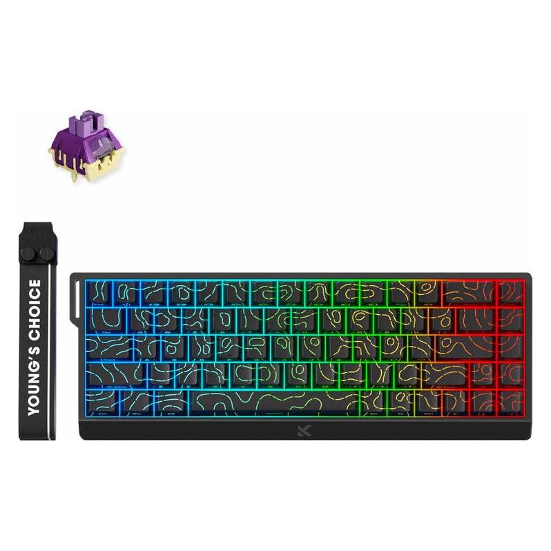Mchose Ace 68 65% HE Keyboard TTC Dragon Lord Switch Wired Black Topographic (Eng. Int., Kabelgebunden) (MC-Ace68-33)