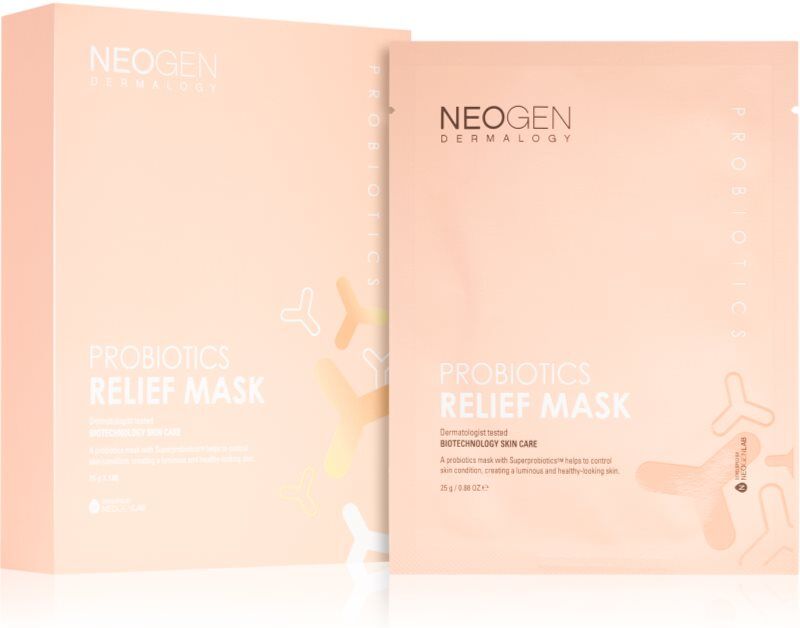 Neogen Dermalogy Probiotics Relief Mask soothing sheet mask with probiotics 5 pc