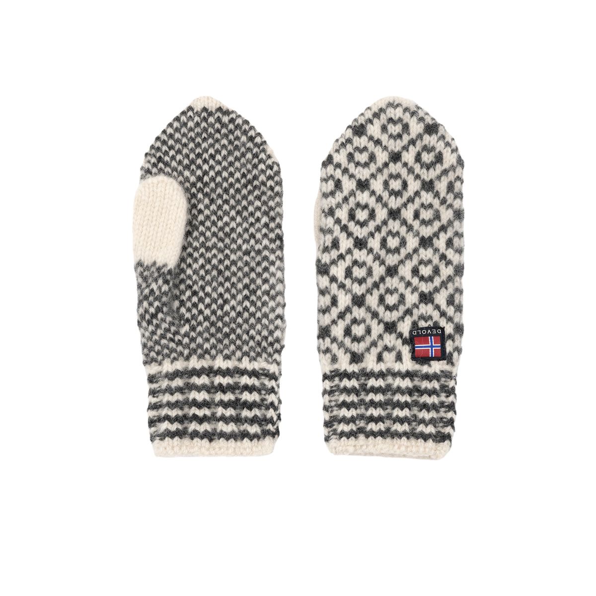 Devold of Norway Svalbard Wool Mitten offwhite/anthracite (020A-gloves) M GO 396 631 A 020A M