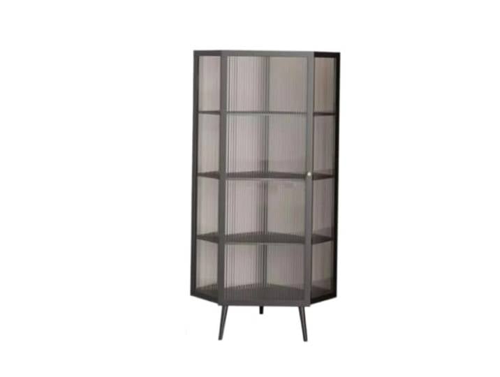 XPJYUA Eck Barschrank Eckschrank aus Glas, einfaches Wohnzimmer Schließfachdreieck