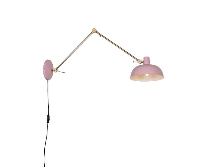 Applique murale rétro acier rose avec bronze - Milou