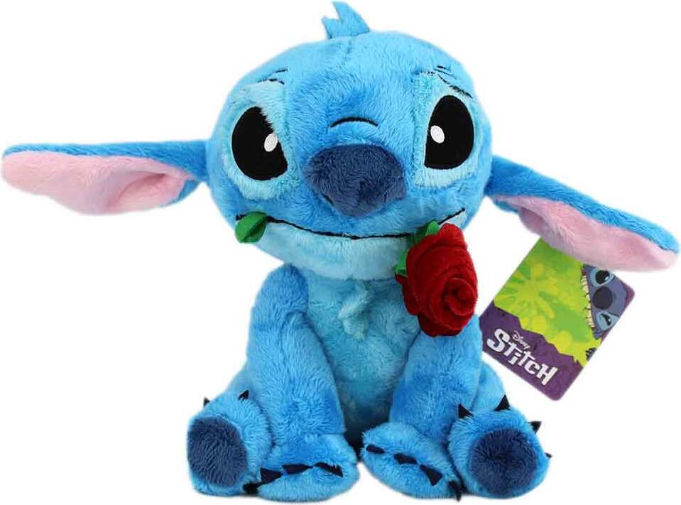 Play by Play Simba Disney Stitch met roos knuffel 25 cm