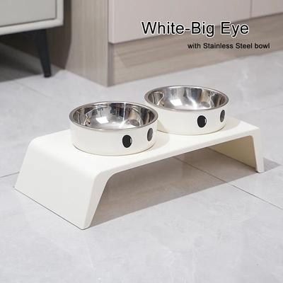 Inspired Living ComfortLift Elevated Dog Bowls With Stainless Steel Double Feeder big Eyes b
