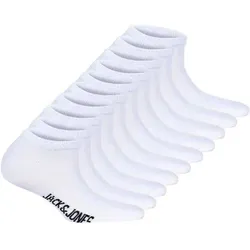 JACK AND JONES JACK&JONES Kinder Sneakersocken, 10er Pack - JACDONGO SOCKS, Baumwollmischung, einfarbig, Größe 38-43 in Weiß Weiß