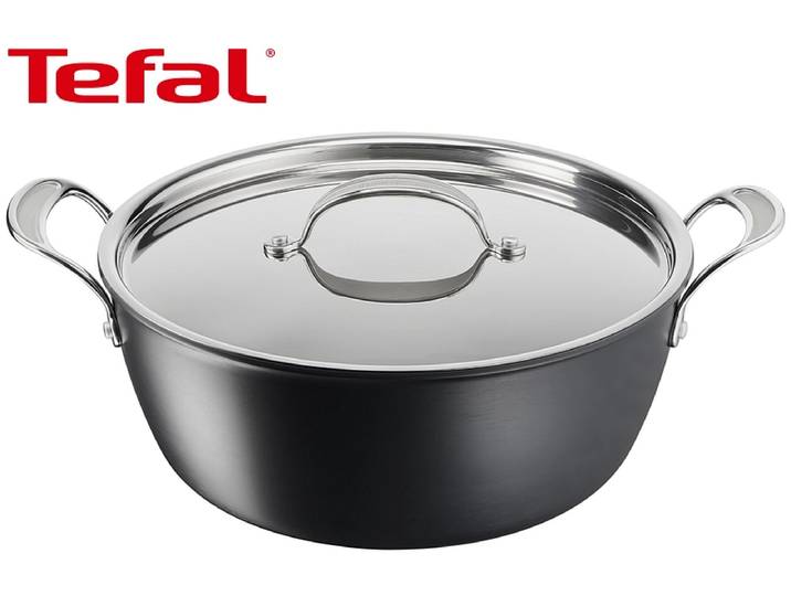 TEFAL Kochtopf BATCH COOKING Ø30cm 2-teilig aluminium schwarz