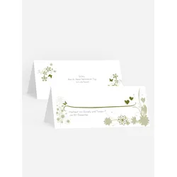 Tischkarten für die Hochzeit selbst gestalten mit Spruch und Fotos im Onlinedesigner bei Meine-Kartenmanufaktur.de