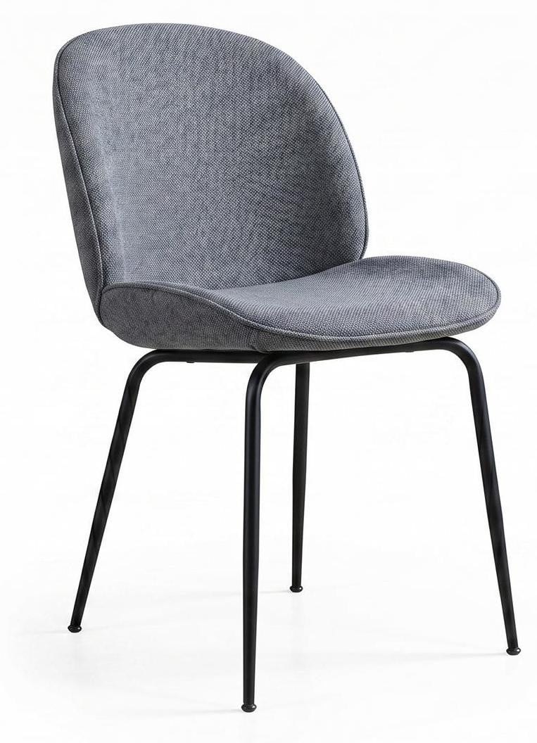 JVmoebel Eetkamerstoel Antraciet Gestoffeerd Modern Loft-stijl