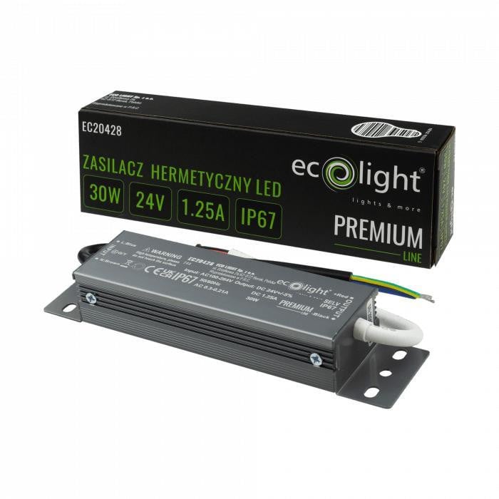 Ecolight Waterdichte LED-voeding 30W 24V IP67