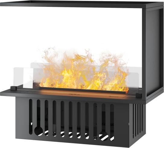 Inside U 800 Einbau-Wasserdampfkamin mit mehrfarbiger Flamme, 3D-Effekt und App-Steuerung, 1,2-l-Tank - 800 cm, automatische Nachfüllung