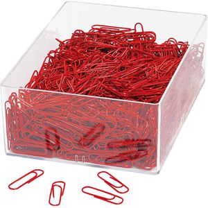 Wedo Büroklammern 901244602, 27mm, rot, kunststoffüberzogen, 1000 Stück