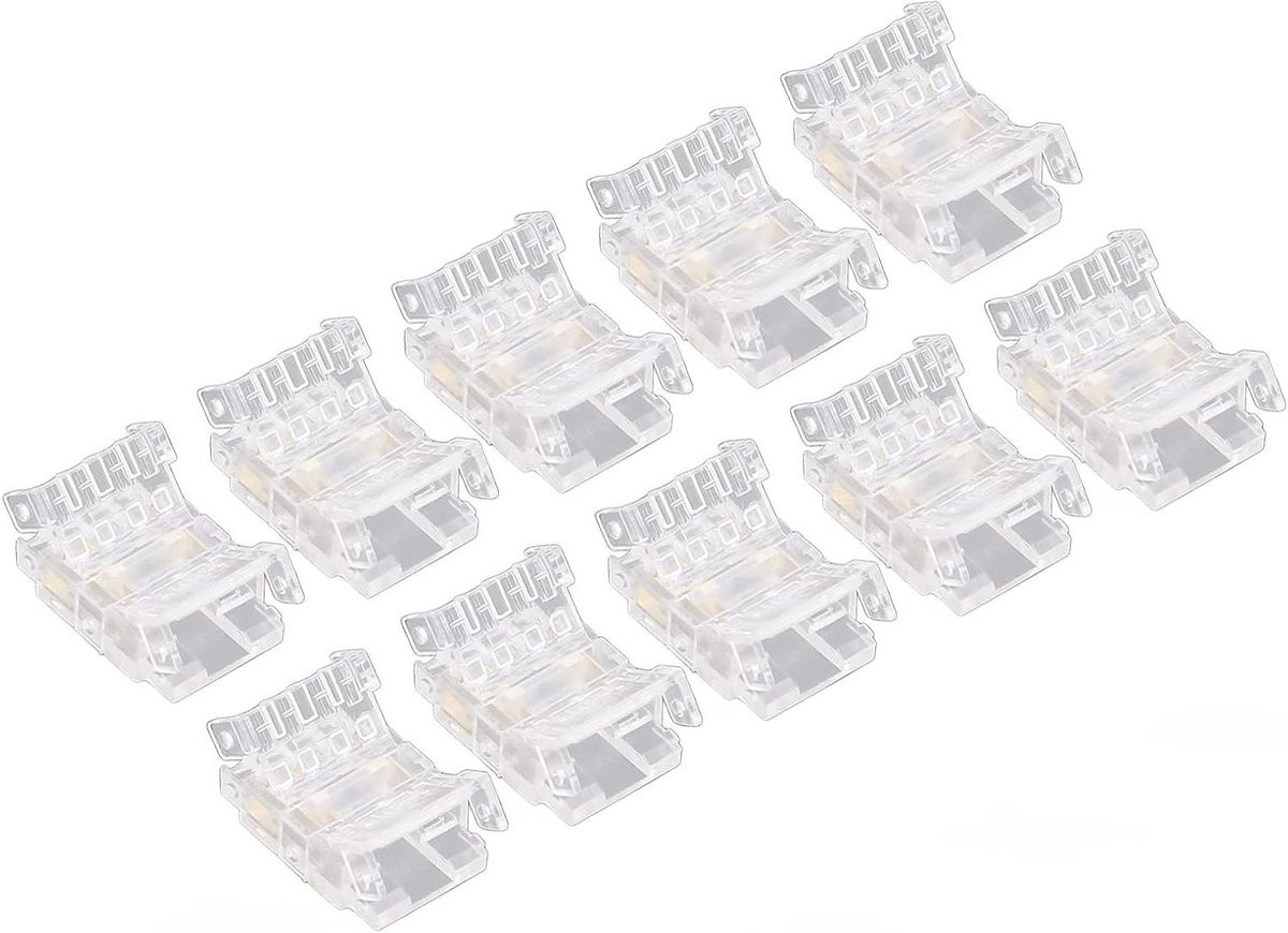 Allecto plus LED Strip Connector 3Pin 10mm, 10 stuks, transparant