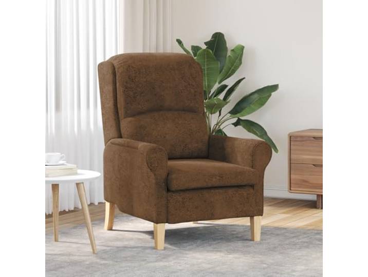 HEFZGDB Moderner Sessel Braun Stoff Holz Standard Ergonomisch Sessel mit Polsterung und Strukturierter Stoff für Wohnzimmer und Büro