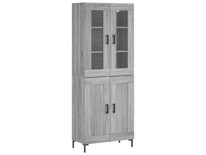 Buffet de Rangement(1 pc) Vaisselier haut Meuble Polyvalent Sonoma gris 69 5x34x180 cm Bois d'ingénierie B5143