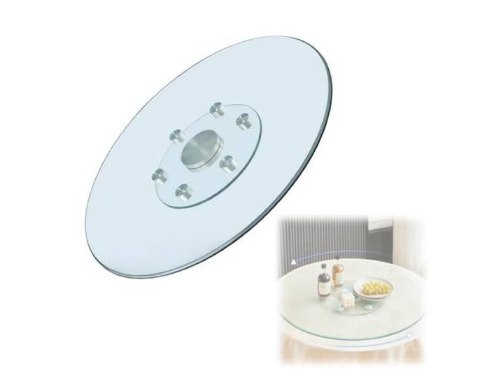 woxefo Gehärtetes Glas Esstisch Drehplatte Kratzfest, verschleißfest und hochtemperaturbeständig 360° Drehung Leicht zu reinigen geeignet für Restaurants Hotels usw(60cm*60cm*10mm)