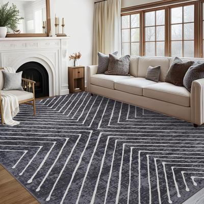 Garvee Farmhouse Symmetrical Stripes Area Rug