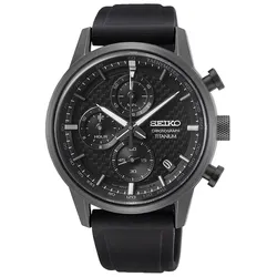 Seiko SSB393P1 Herrenuhr Chronograph Titan Schwarz
