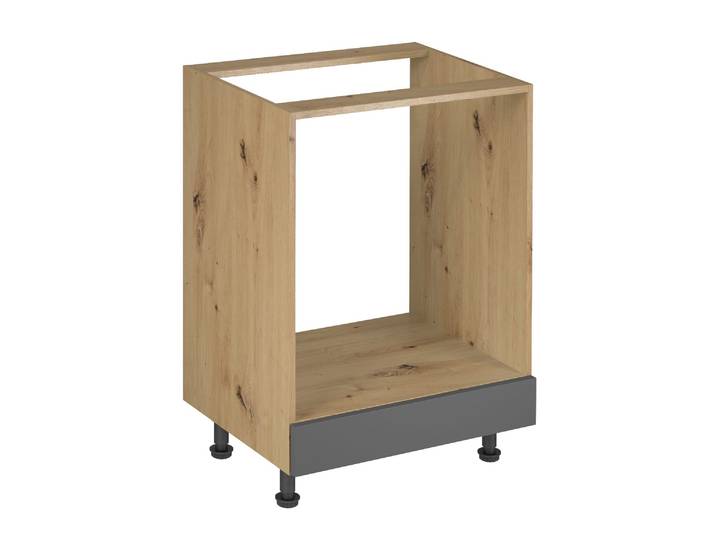 Küchenunterschrank – Grau / Push-to-Open Mechanismus