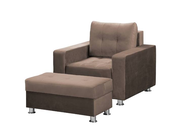 Fauteuil Upwell II Marron/Marron Microfibre Avec repose-pieds 98 x 96 x 90cm