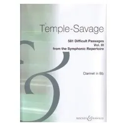 581 difficult passages from the symphonic repertoire vol.3 for clarinet, Fachbücher von R. Temple-Savage
