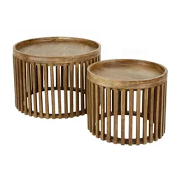 COUCHTISCH LANI 2ER SET Braun Mango