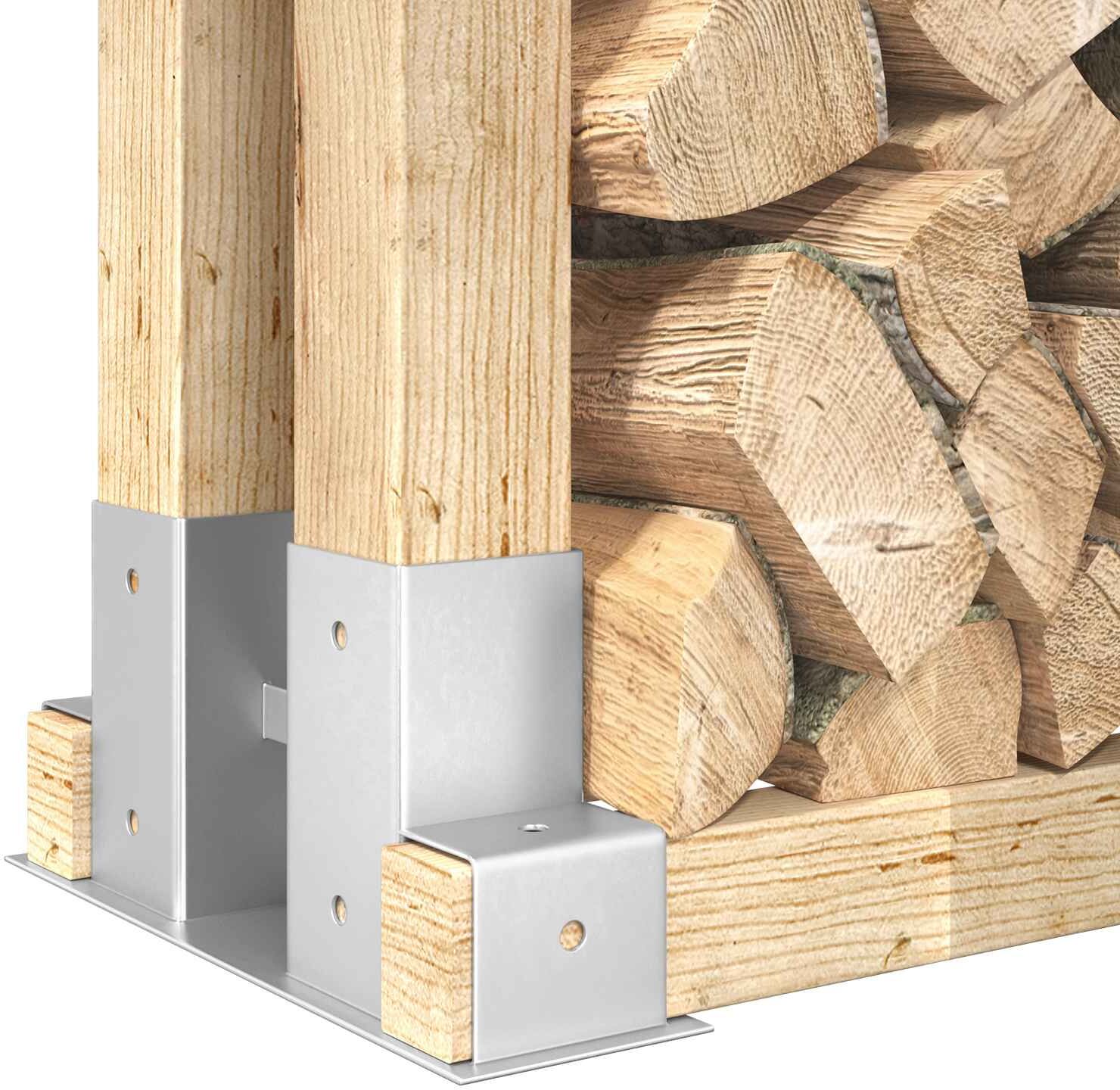 vidaXL Aide à l'empilement de bois de chauffage 12 pièces Argenté