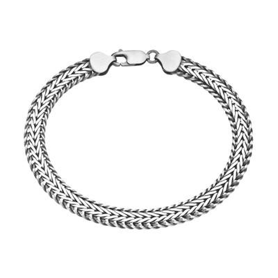 Armband "Geflochtene Fantasiekette, massiv, Silber 925" Gr. 23, silber, GIORGIO MARTELLO MILANO, Armbänder, Damen, 23cm, Silber 925 (Sterlingsilber), Armband