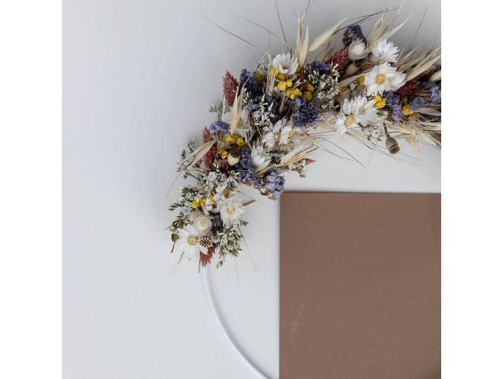 Lykke & You Trockenblumen kranz Wilde Natürlichkeit Natur, Beige, Naturmaterialen, 25 cm, Dekoration, Blumen & Blumentöpfe