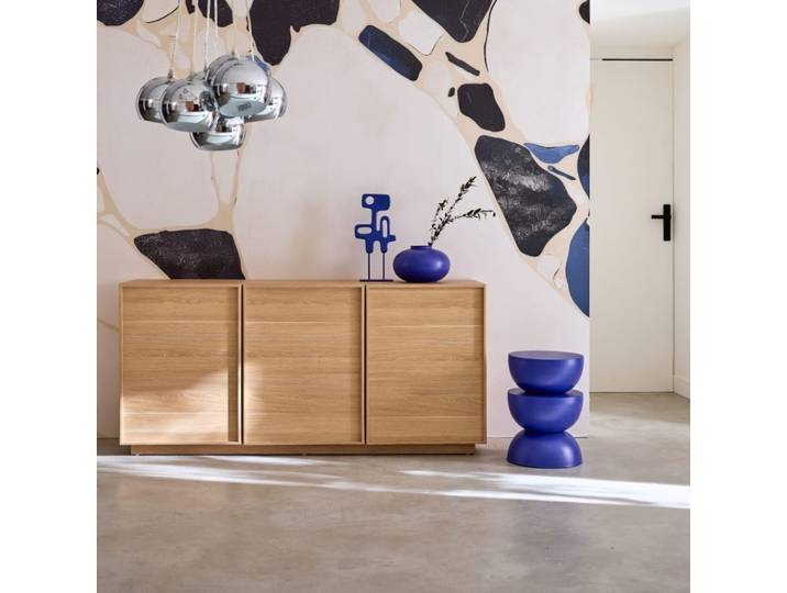 Buffet effet bois 3 portes naturel