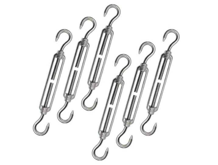 Edelstahl-Spanner, 6 stücke M6 Edelstahl 304 Haken & Spannschlösser Einstellbare(6pcs M6 Jj)